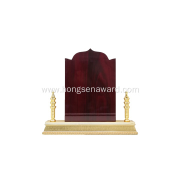 dubai shield wooden metal award trophy with  gift box